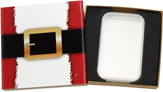 SilverTowne Natural Kraft Paper Gift Box with Santa Claus Box Sleeve